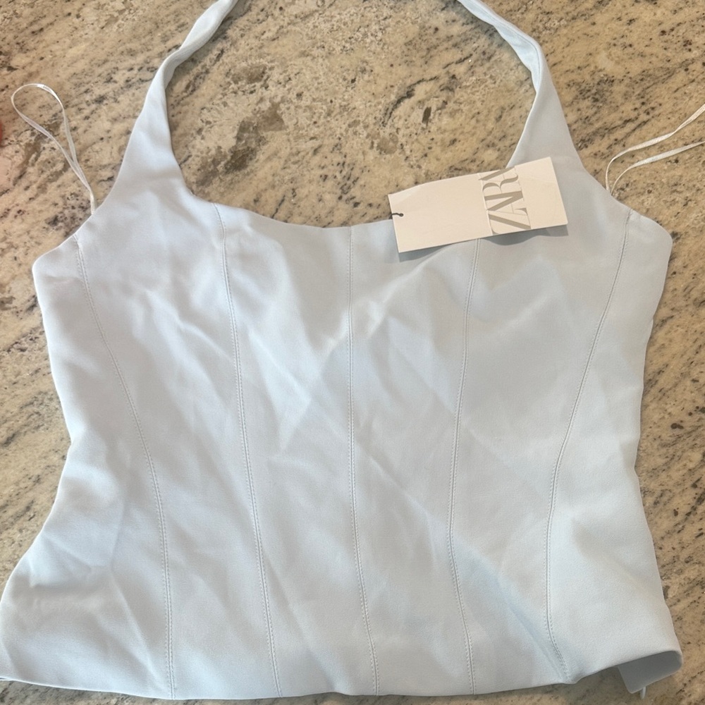 Zara Sky Blue Camisole Top
